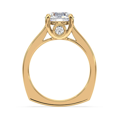 Elegant Solitaire Diamond Ring with Hidden Halo
