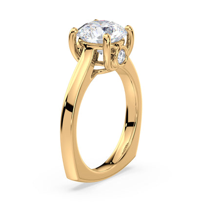 Elegant Solitaire Diamond Ring with Hidden Halo