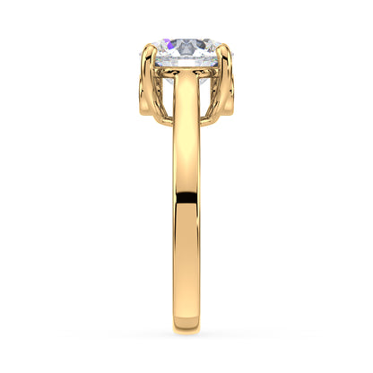 Elegant Solitaire Diamond Ring with Hidden Halo