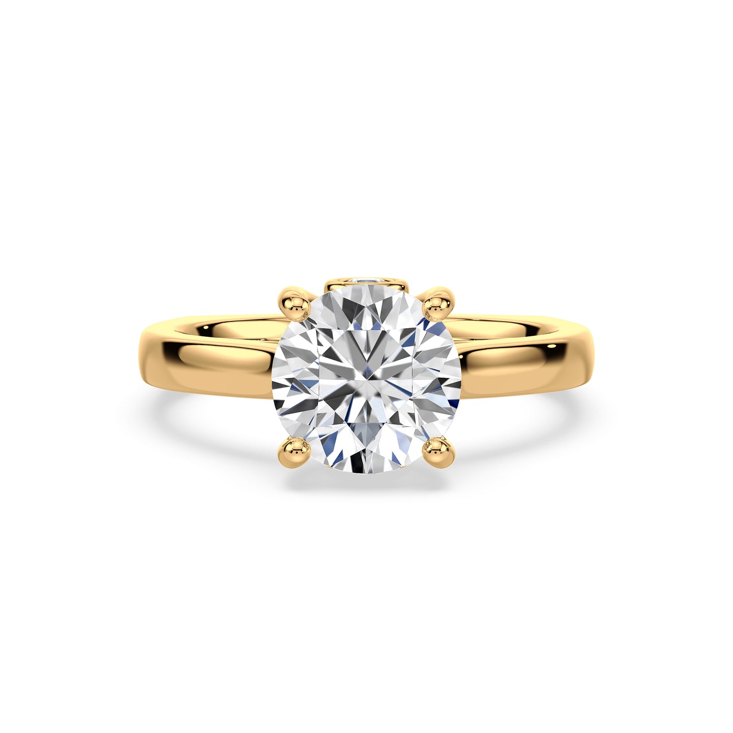 Elegant Solitaire Diamond Ring with Hidden Halo