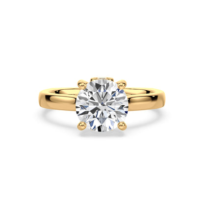 Elegant Solitaire Diamond Ring with Hidden Halo