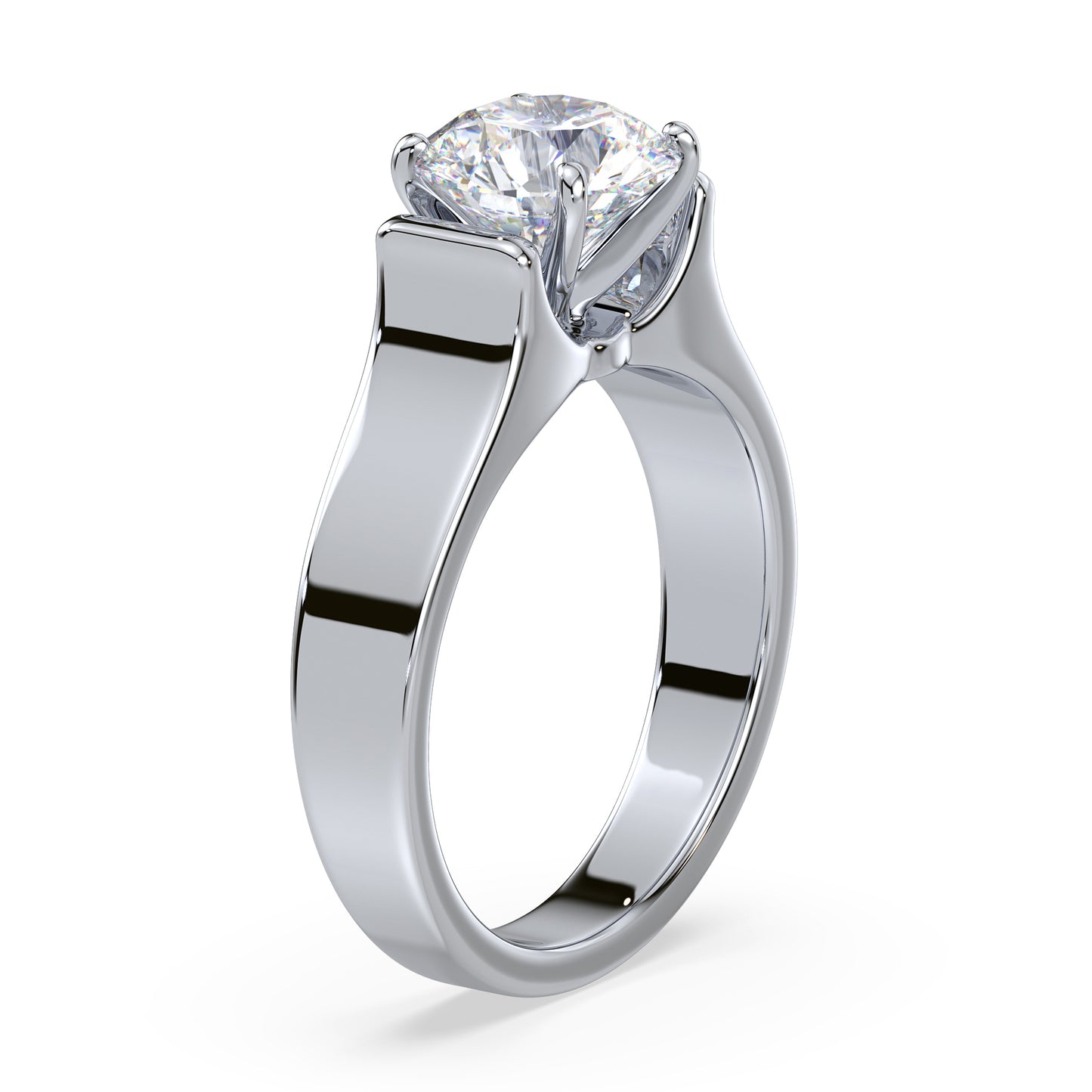 Bold Solitaire Diamond Engagement Ring