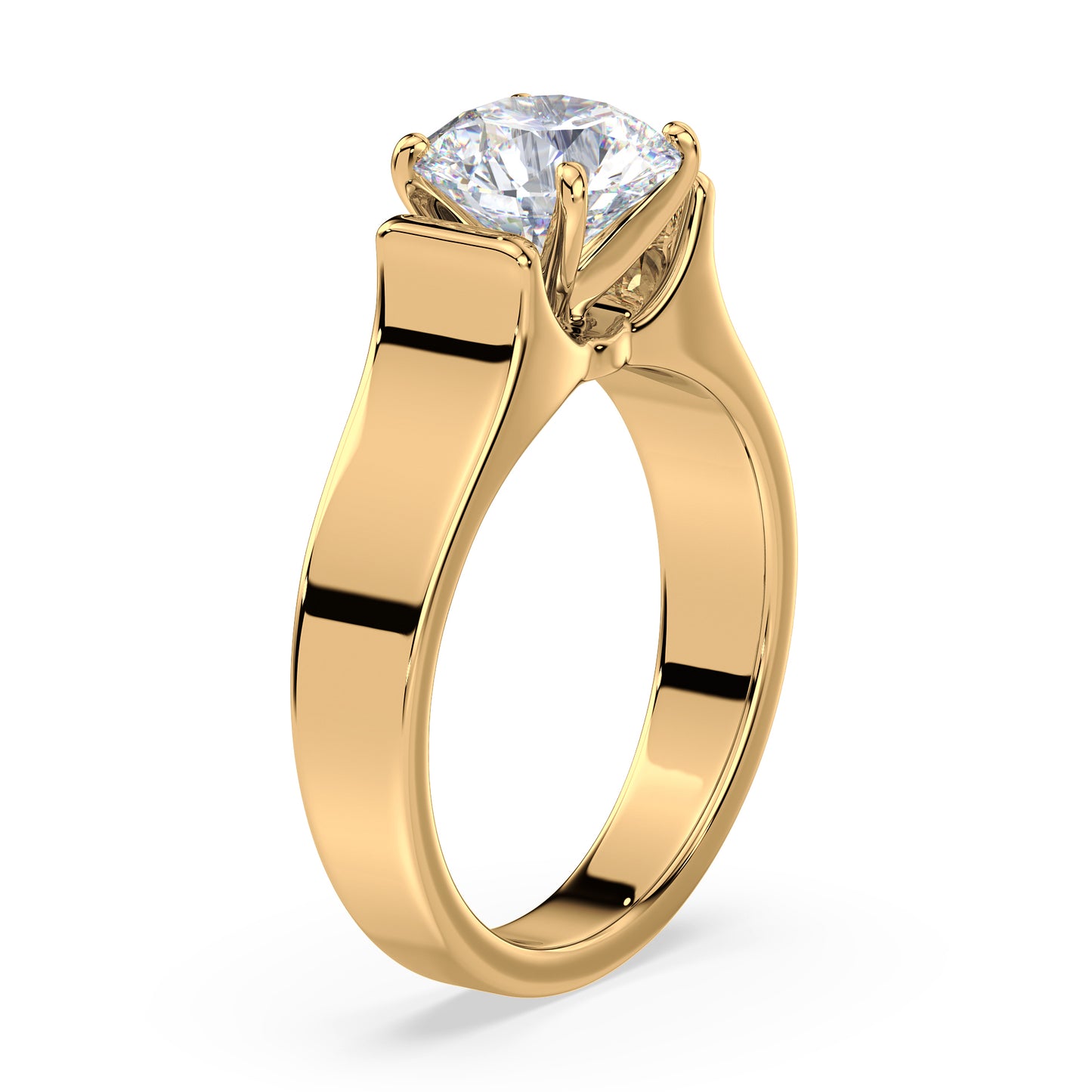 Bold Solitaire Diamond Engagement Ring