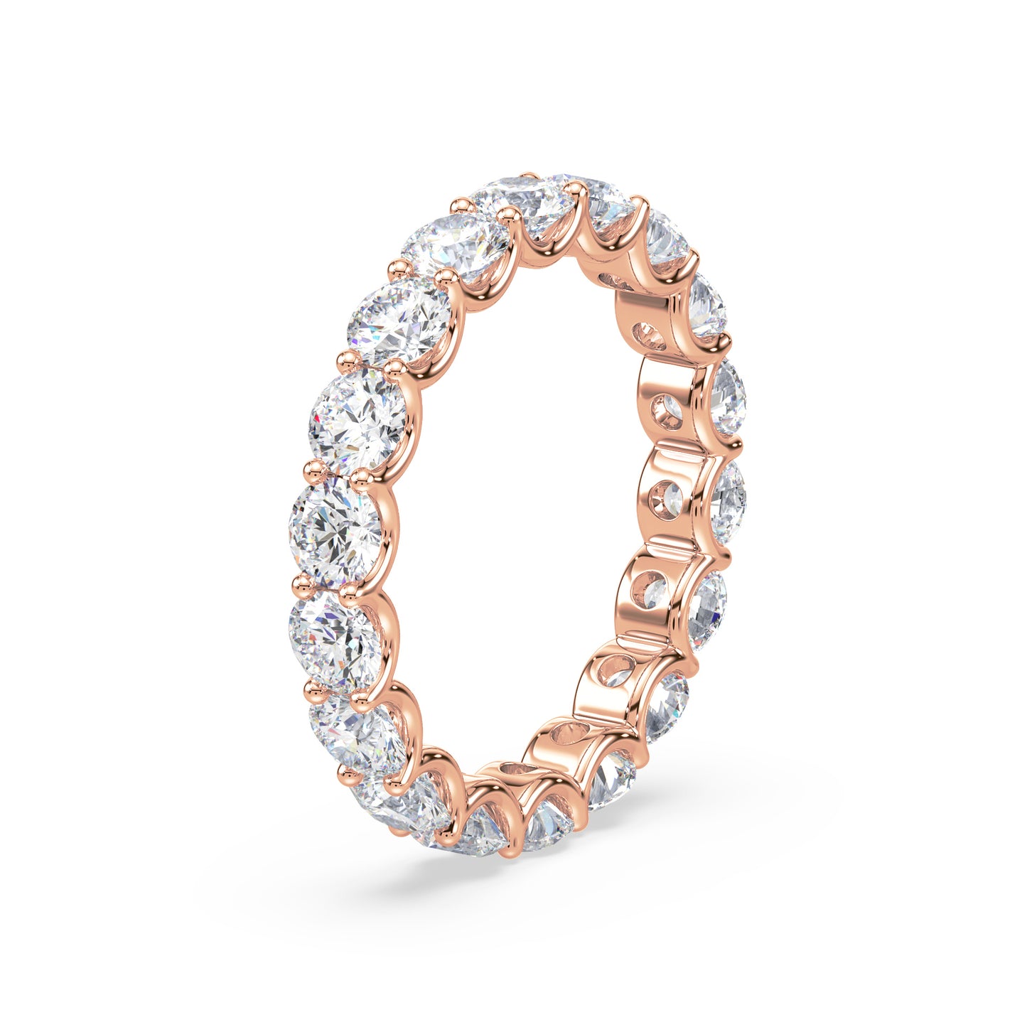 Radiant Diamond Eternity Ring in Rose Gold