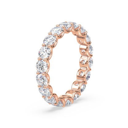 Radiant Diamond Eternity Ring in Rose Gold