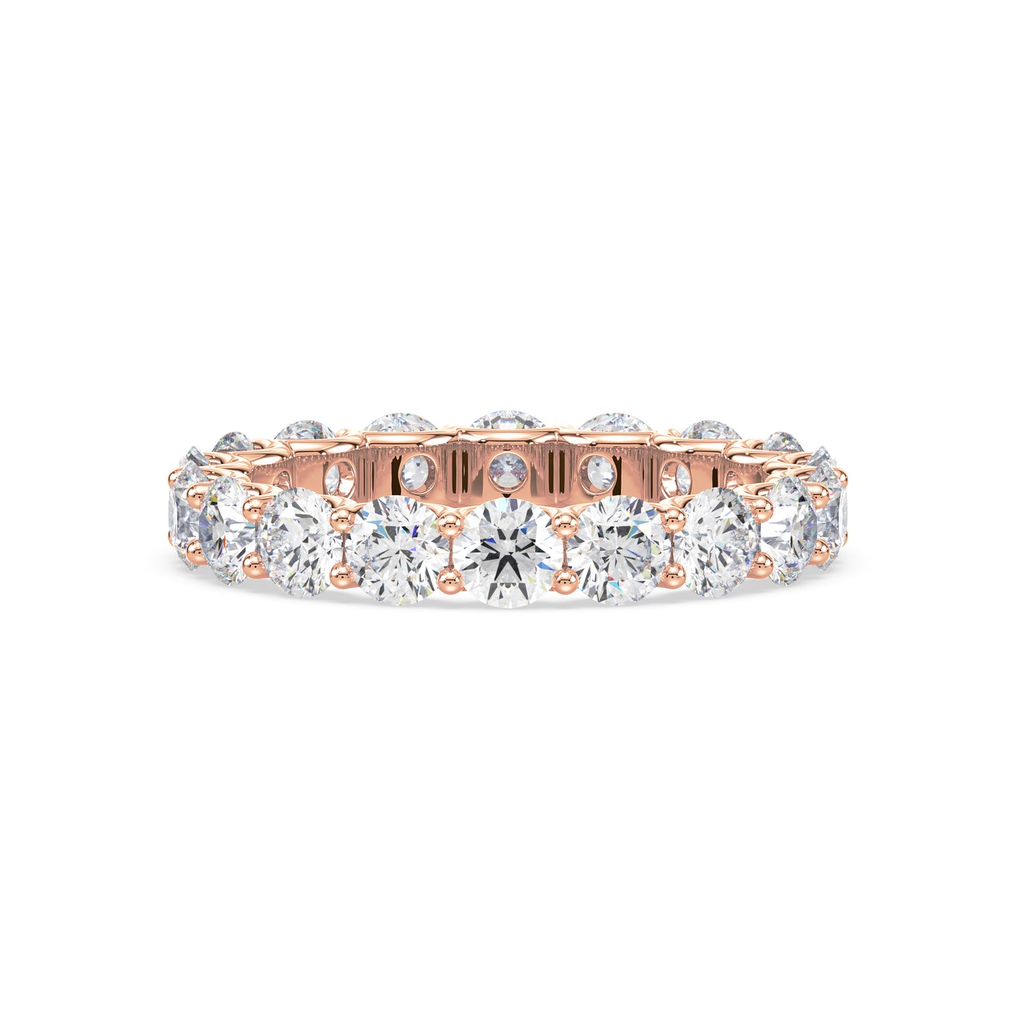 Radiant Diamond Eternity Ring in Rose Gold