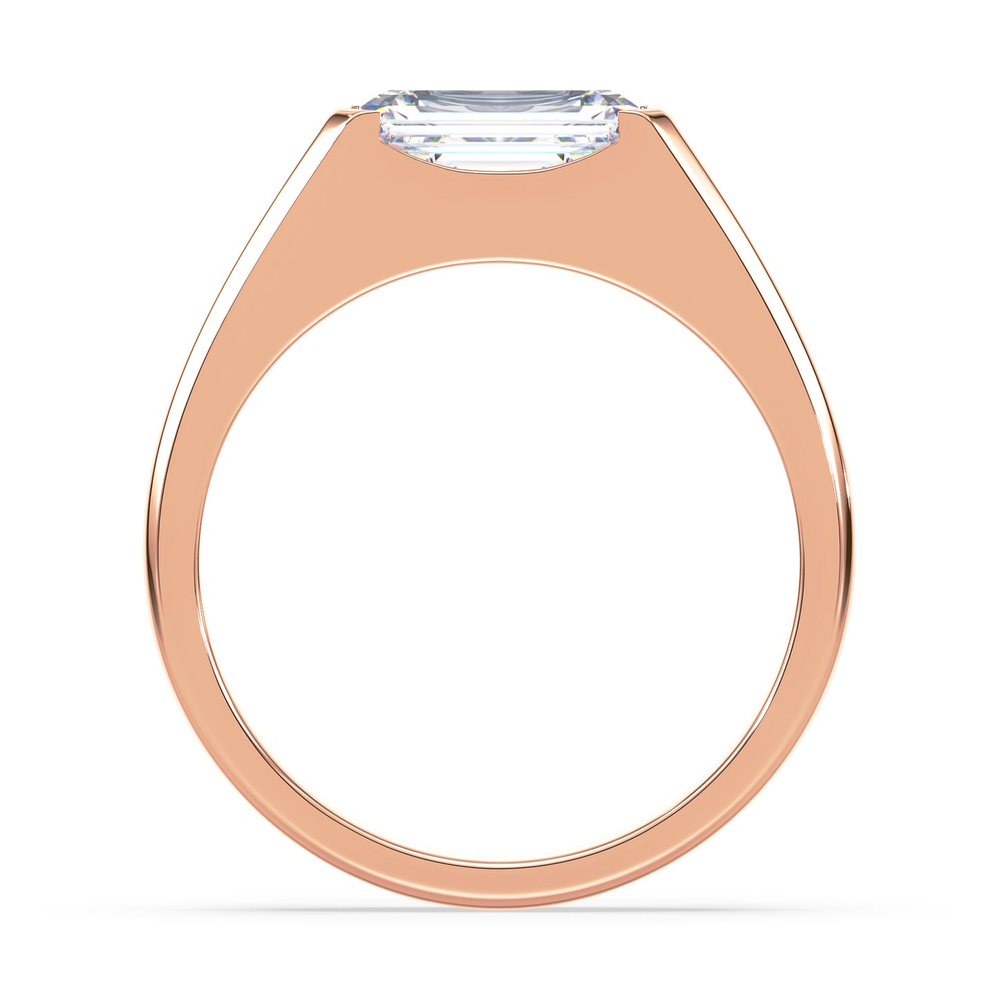 Bold Emerald-Cut Diamond Signet Ring