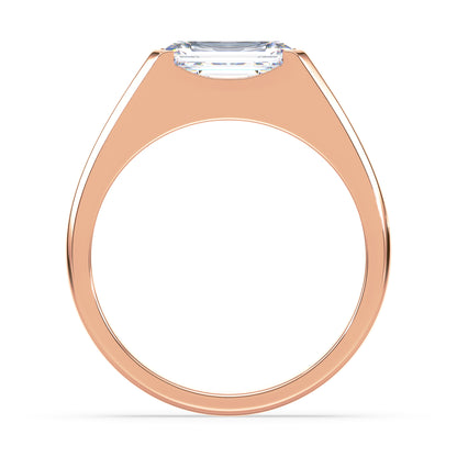Bold Emerald-Cut Diamond Signet Ring