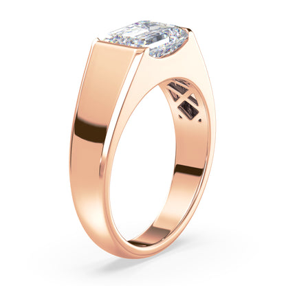 Bold Emerald-Cut Diamond Signet Ring