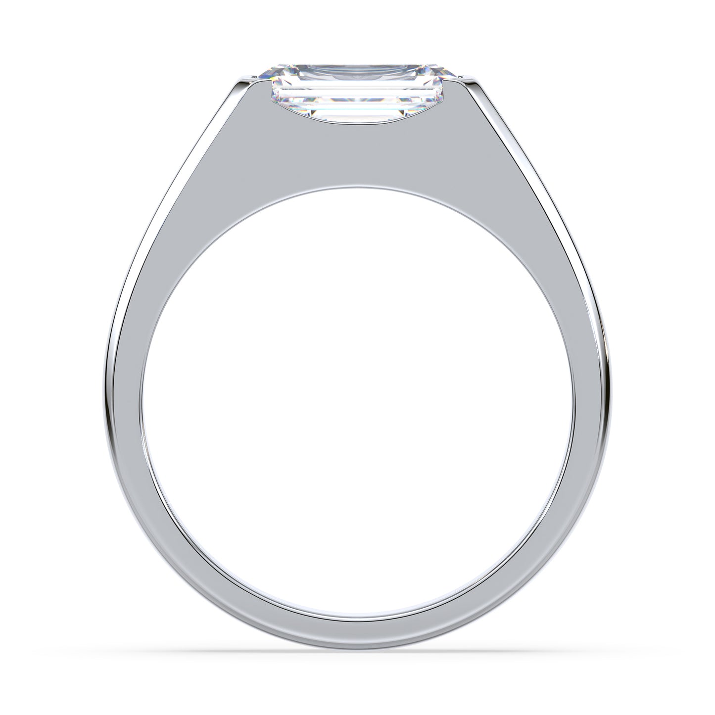 Bold Emerald-Cut Diamond Signet Ring