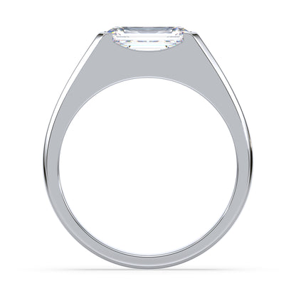 Bold Emerald-Cut Diamond Signet Ring