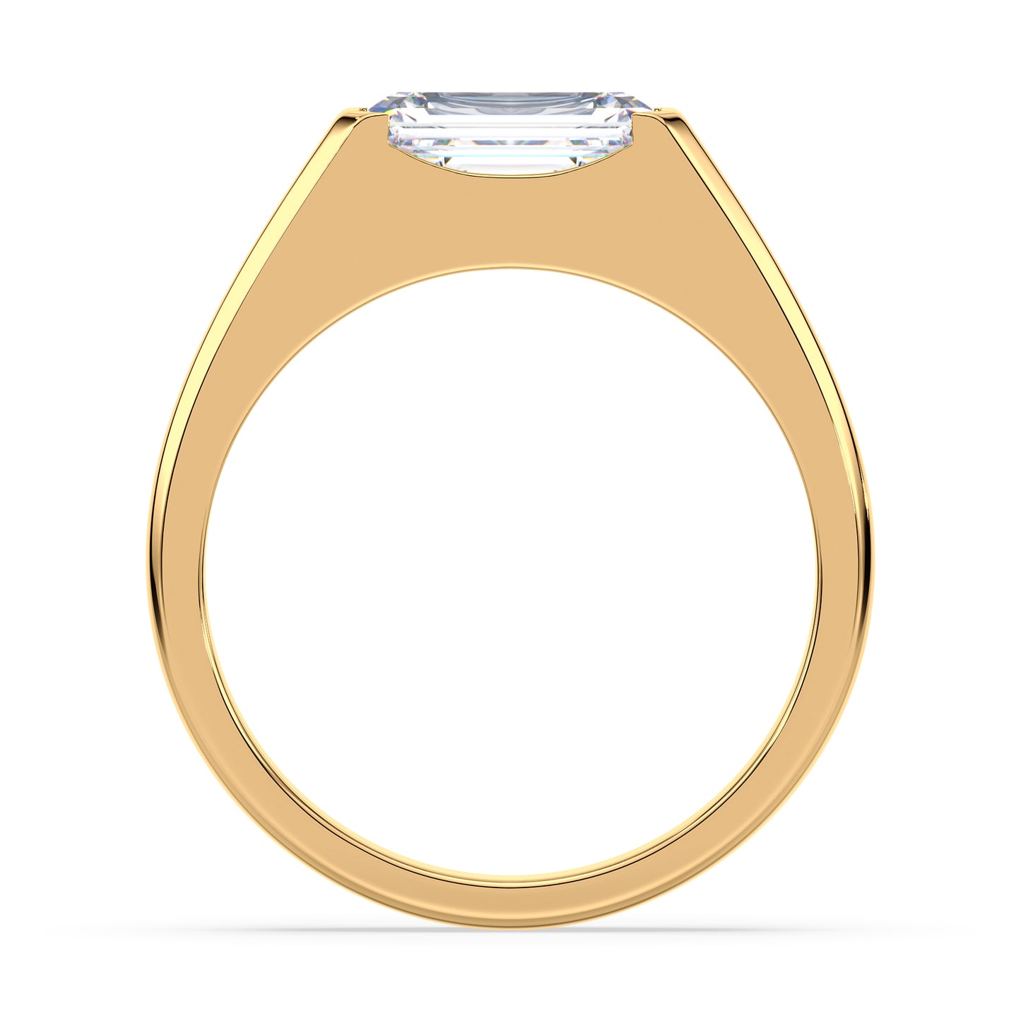 Bold Emerald-Cut Diamond Signet Ring
