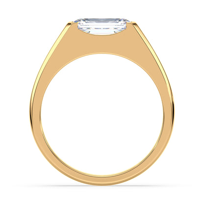Bold Emerald-Cut Diamond Signet Ring