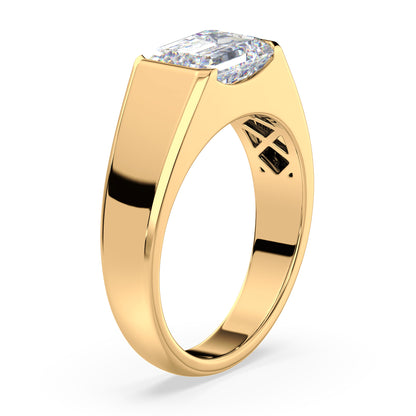 Bold Emerald-Cut Diamond Signet Ring