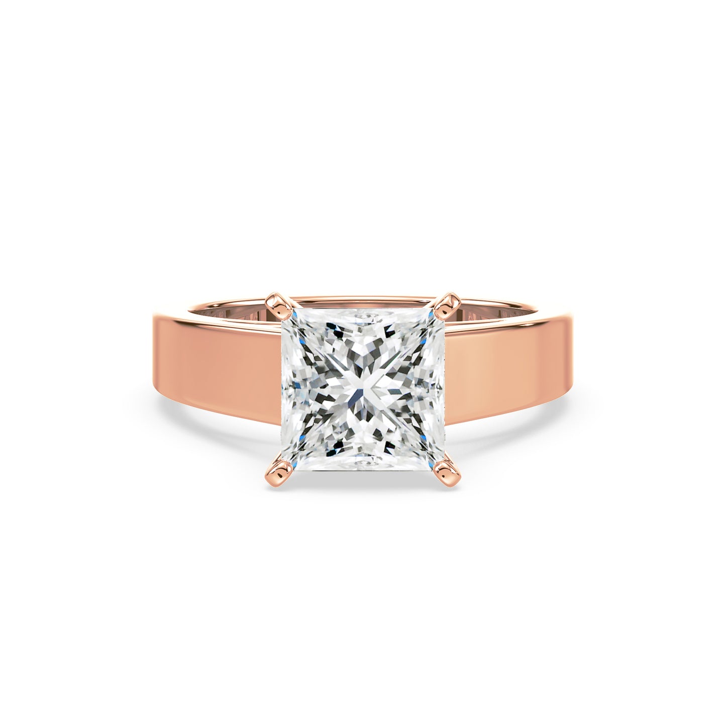 Classic Princess-Cut Diamond Solitaire Ring