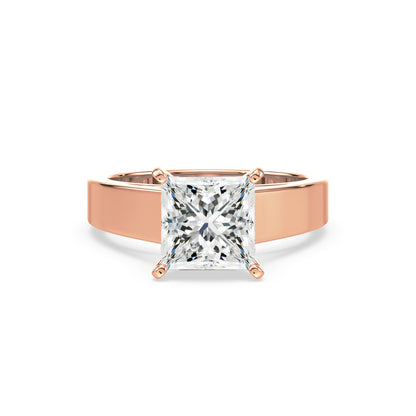Classic Princess-Cut Diamond Solitaire Ring