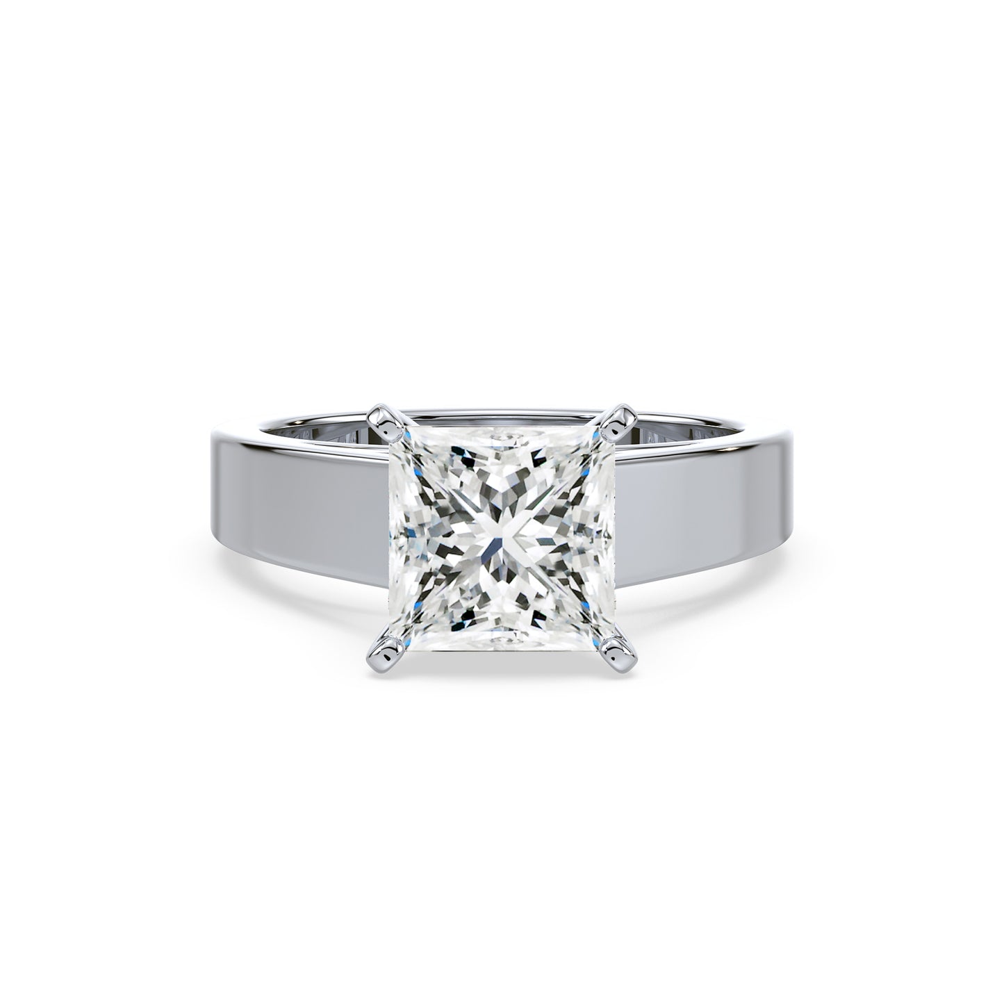Classic Princess-Cut Diamond Solitaire Ring