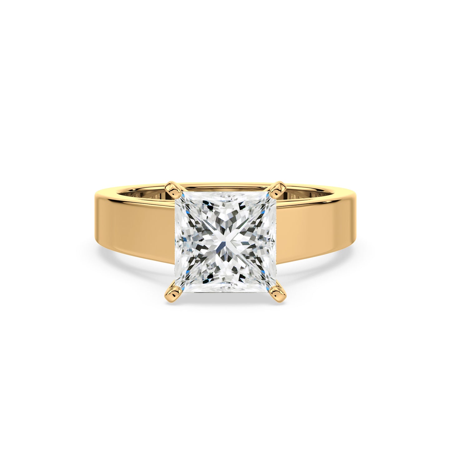 Classic Princess-Cut Diamond Solitaire Ring