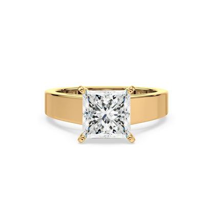 Classic Princess-Cut Diamond Solitaire Ring