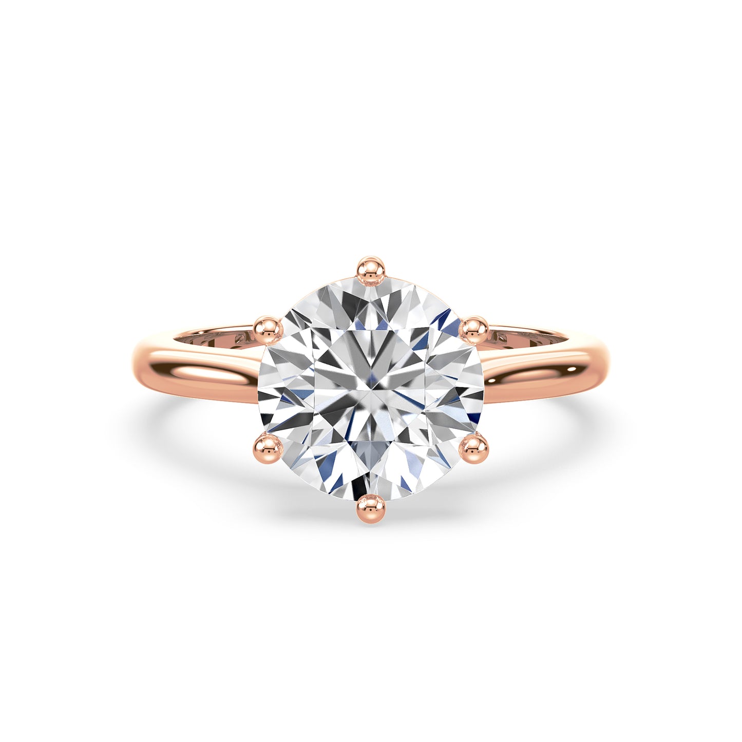 Elegant Six-Prong Diamond Solitaire Ring