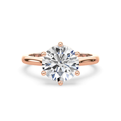 Elegant Six-Prong Diamond Solitaire Ring