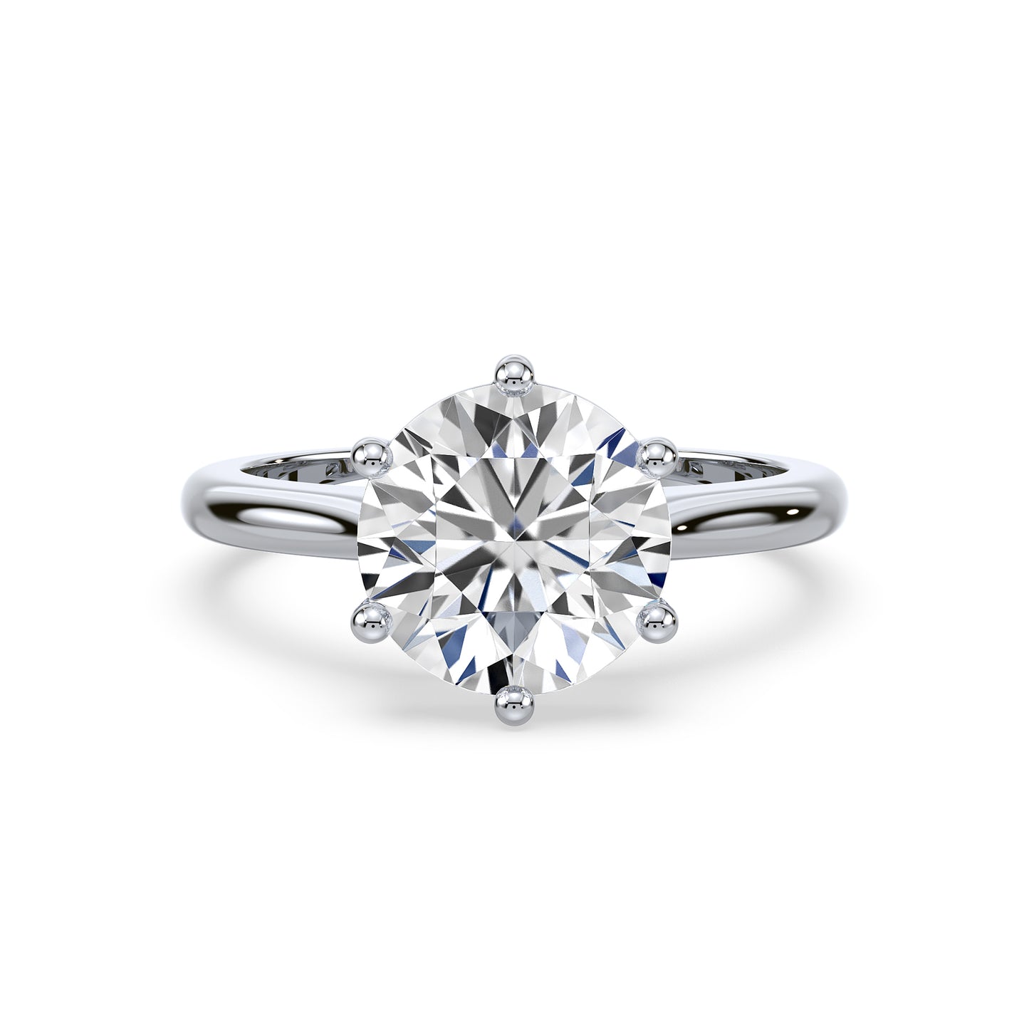 Elegant Six-Prong Diamond Solitaire Ring