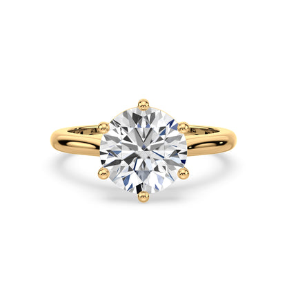 Elegant Six-Prong Diamond Solitaire Ring