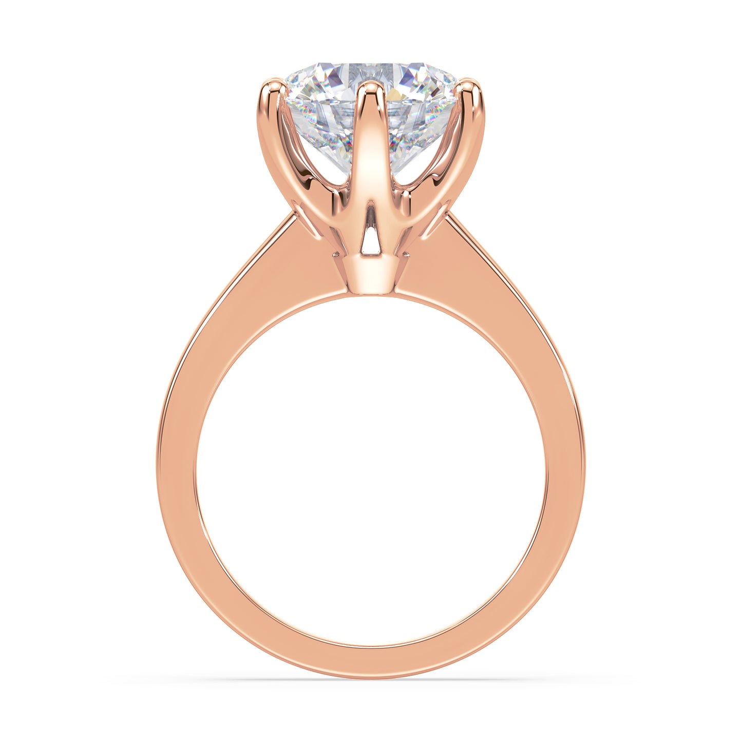 Refined Six-Prong Solitaire Diamond Ring