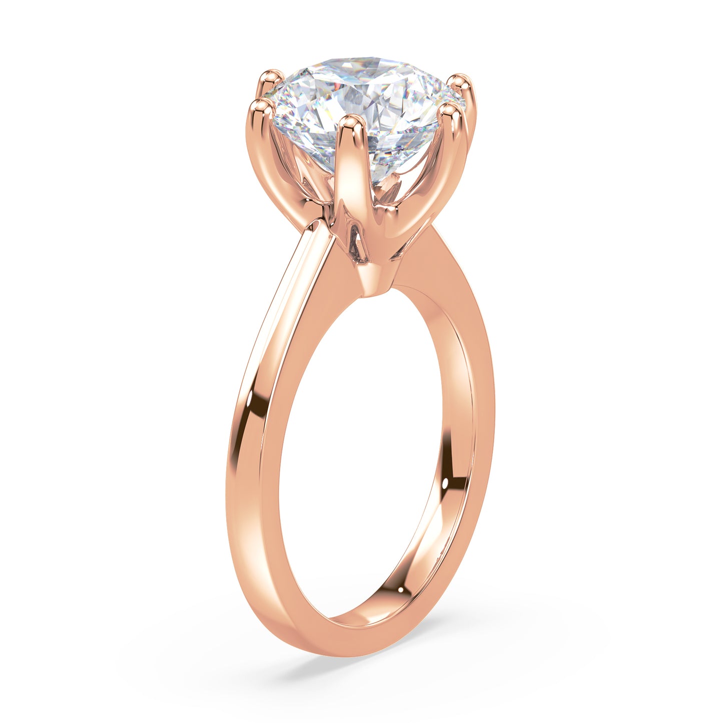 Refined Six-Prong Solitaire Diamond Ring