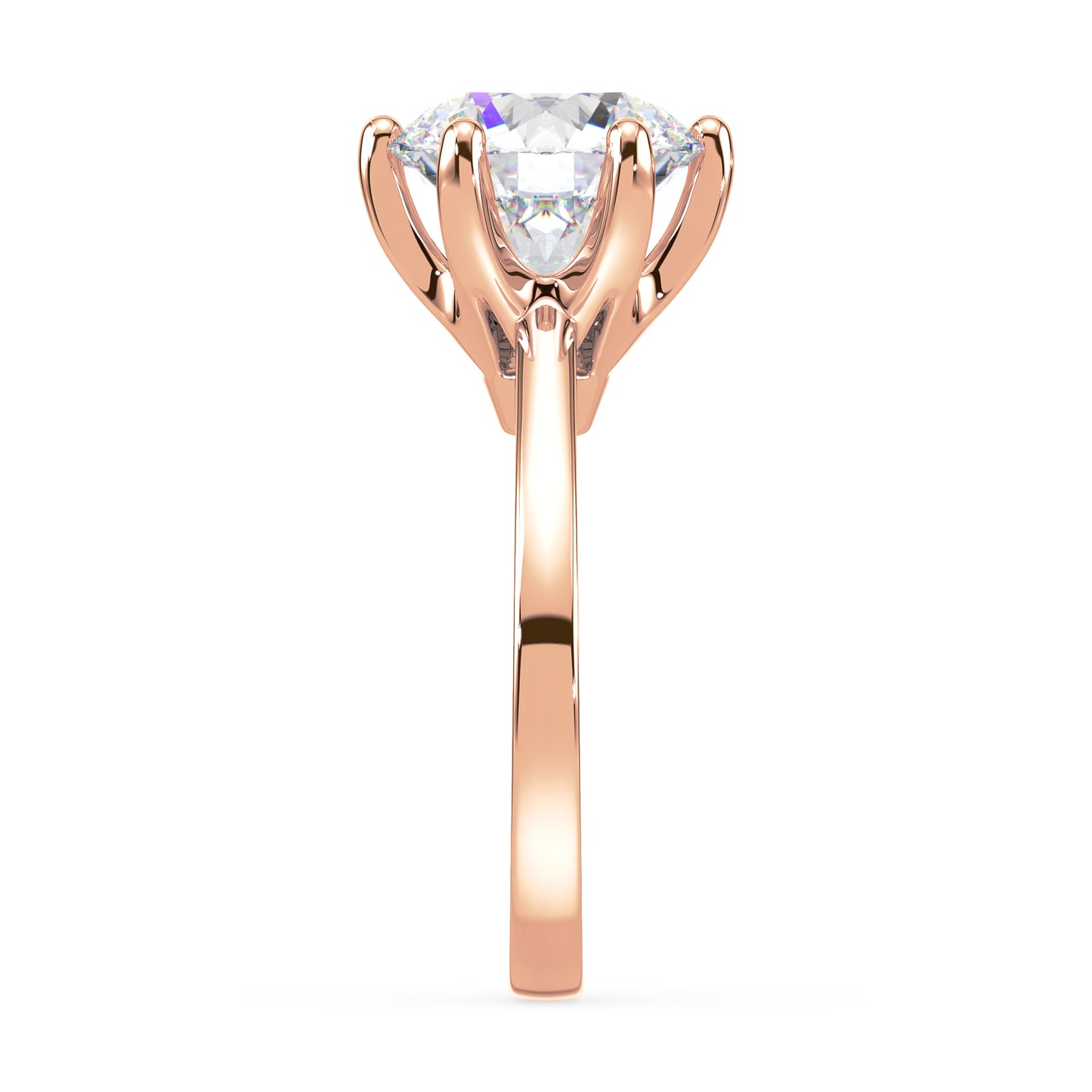 Refined Six-Prong Solitaire Diamond Ring