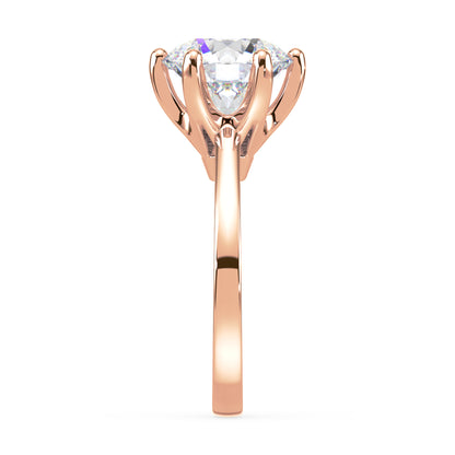 Refined Six-Prong Solitaire Diamond Ring