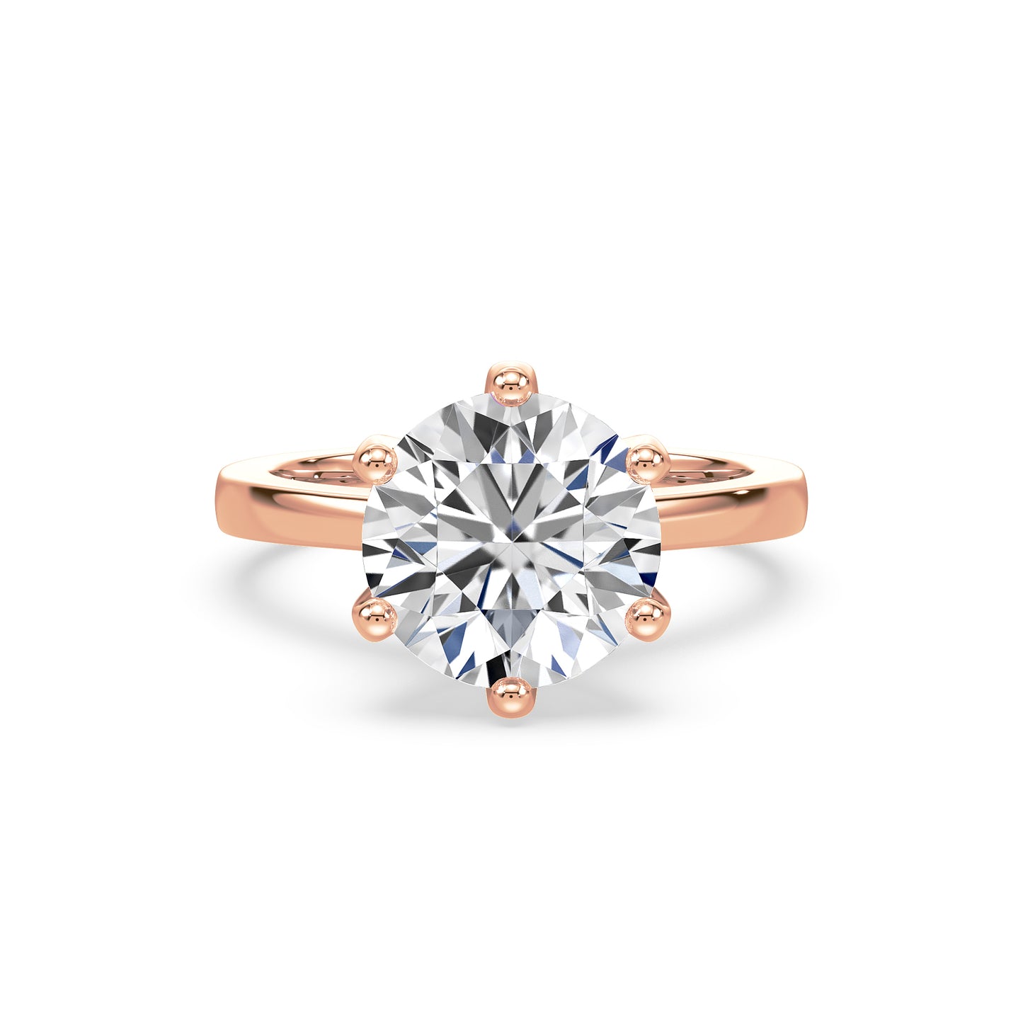 Refined Six-Prong Solitaire Diamond Ring