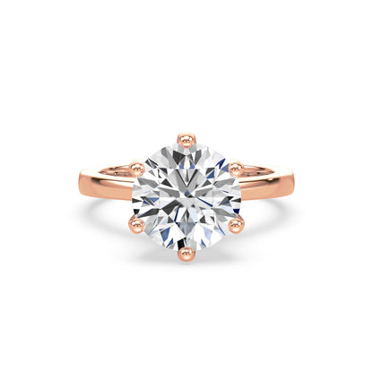 Refined Six-Prong Solitaire Diamond Ring
