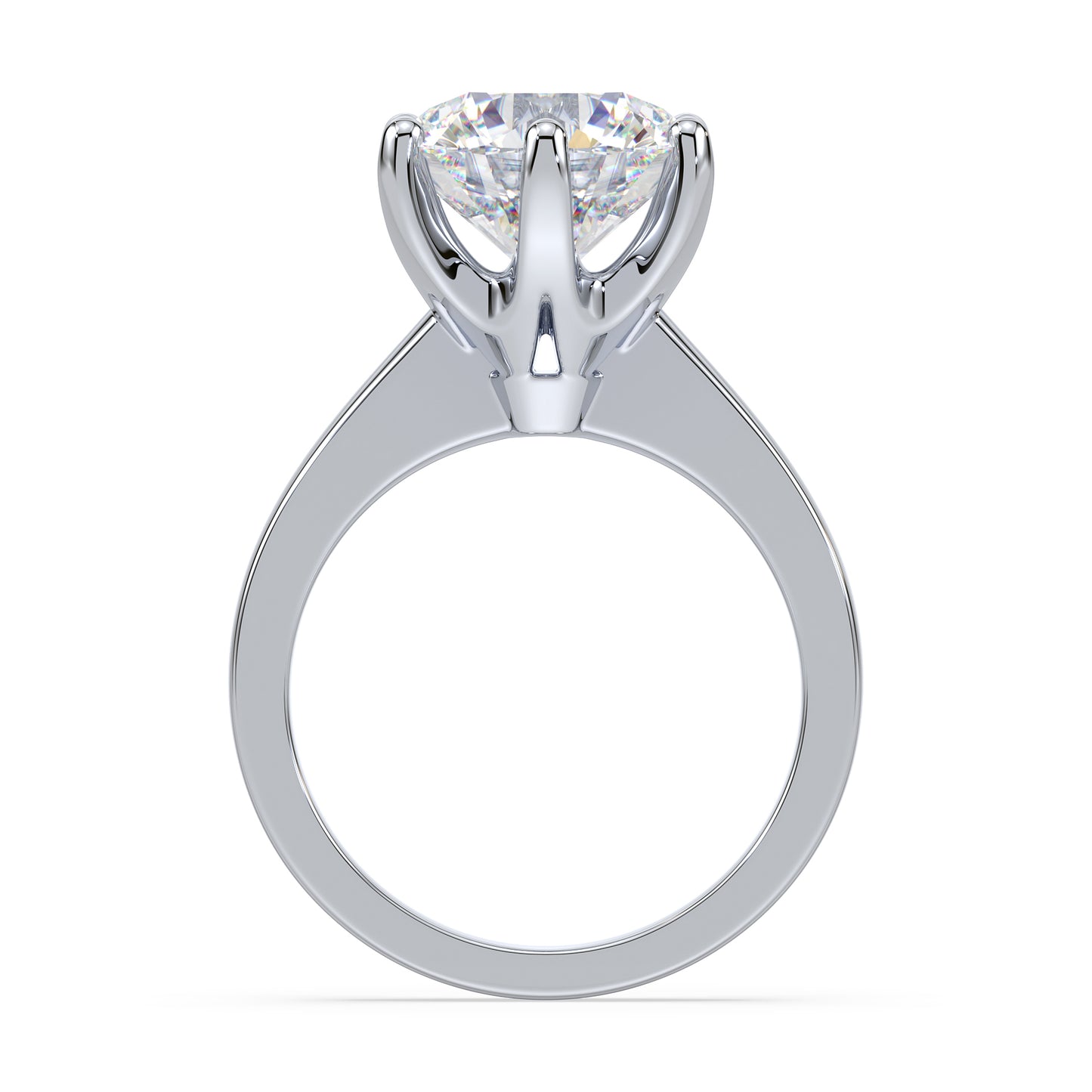 Refined Six-Prong Solitaire Diamond Ring