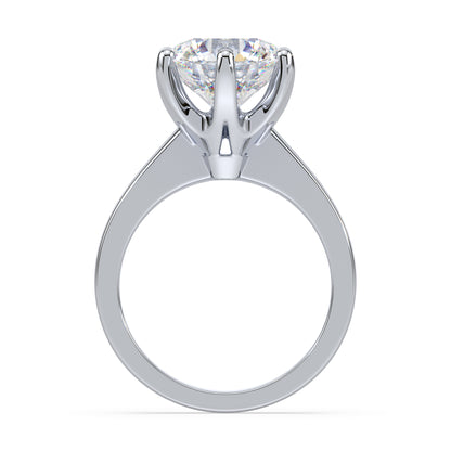 Refined Six-Prong Solitaire Diamond Ring