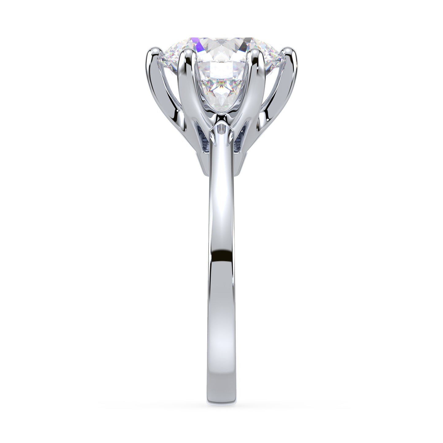 Refined Six-Prong Solitaire Diamond Ring