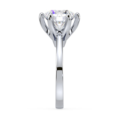Refined Six-Prong Solitaire Diamond Ring
