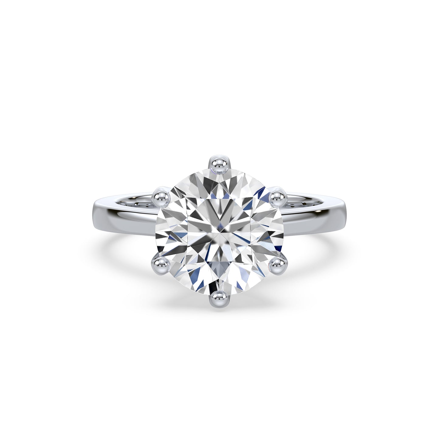 Refined Six-Prong Solitaire Diamond Ring