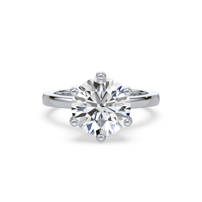 Refined Six-Prong Solitaire Diamond Ring