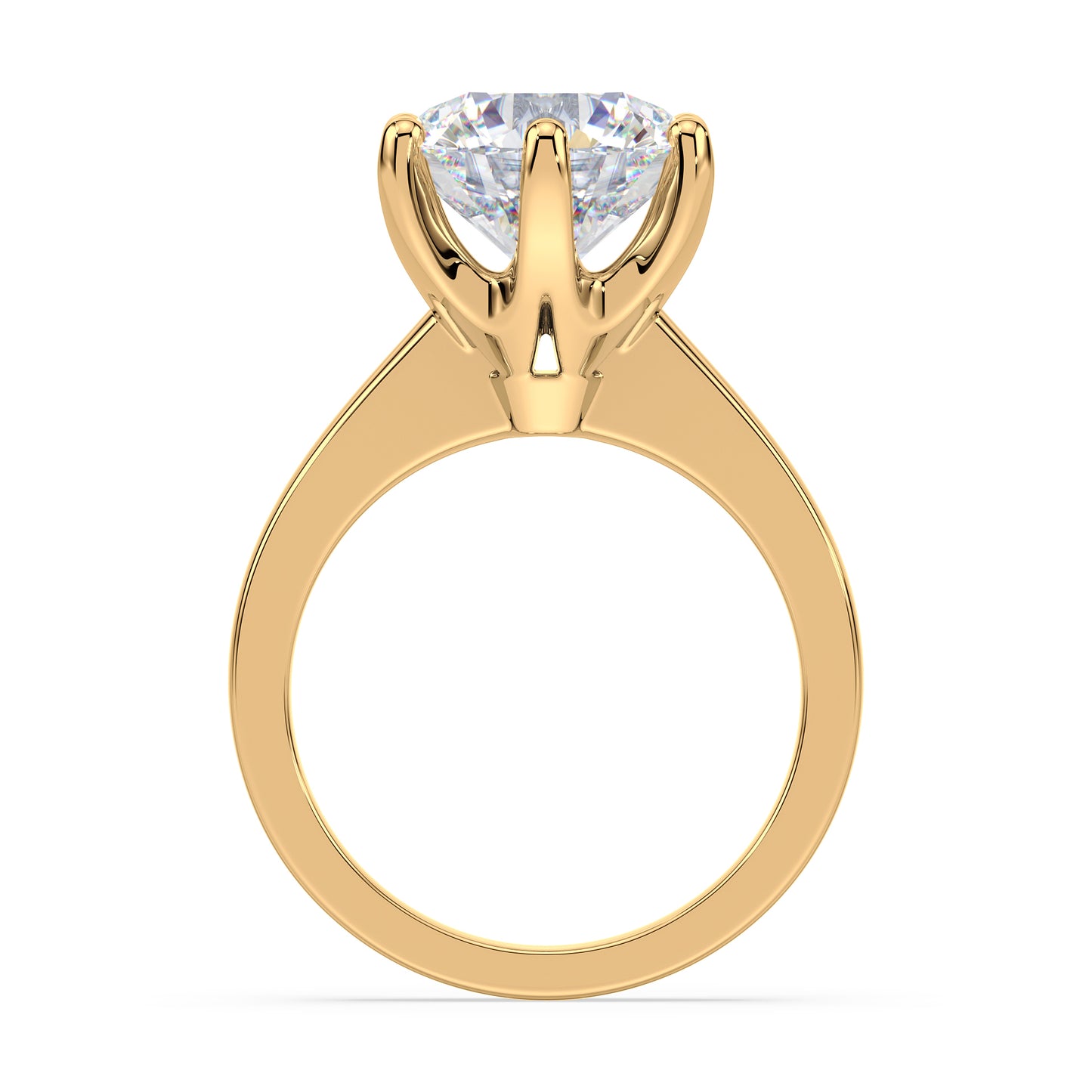 Refined Six-Prong Solitaire Diamond Ring
