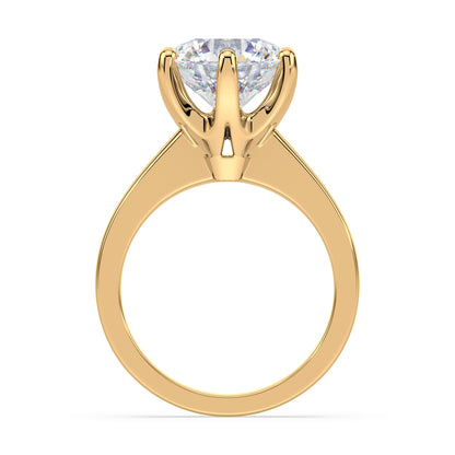 Refined Six-Prong Solitaire Diamond Ring