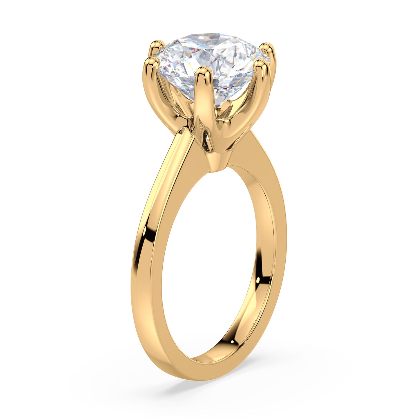 Refined Six-Prong Solitaire Diamond Ring