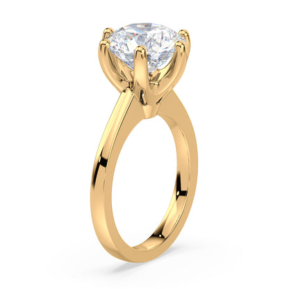 Refined Six-Prong Solitaire Diamond Ring