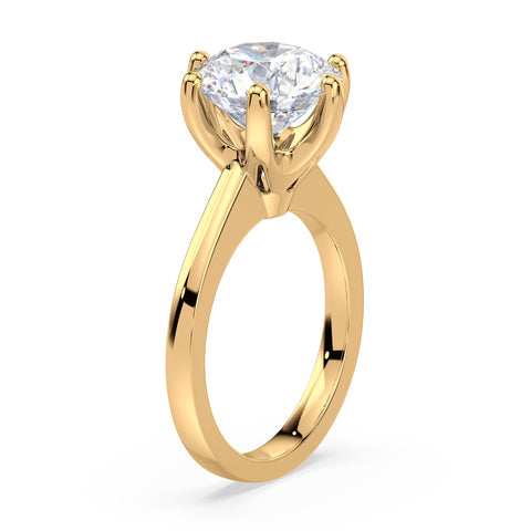 Refined Six-Prong Solitaire Diamond Ring