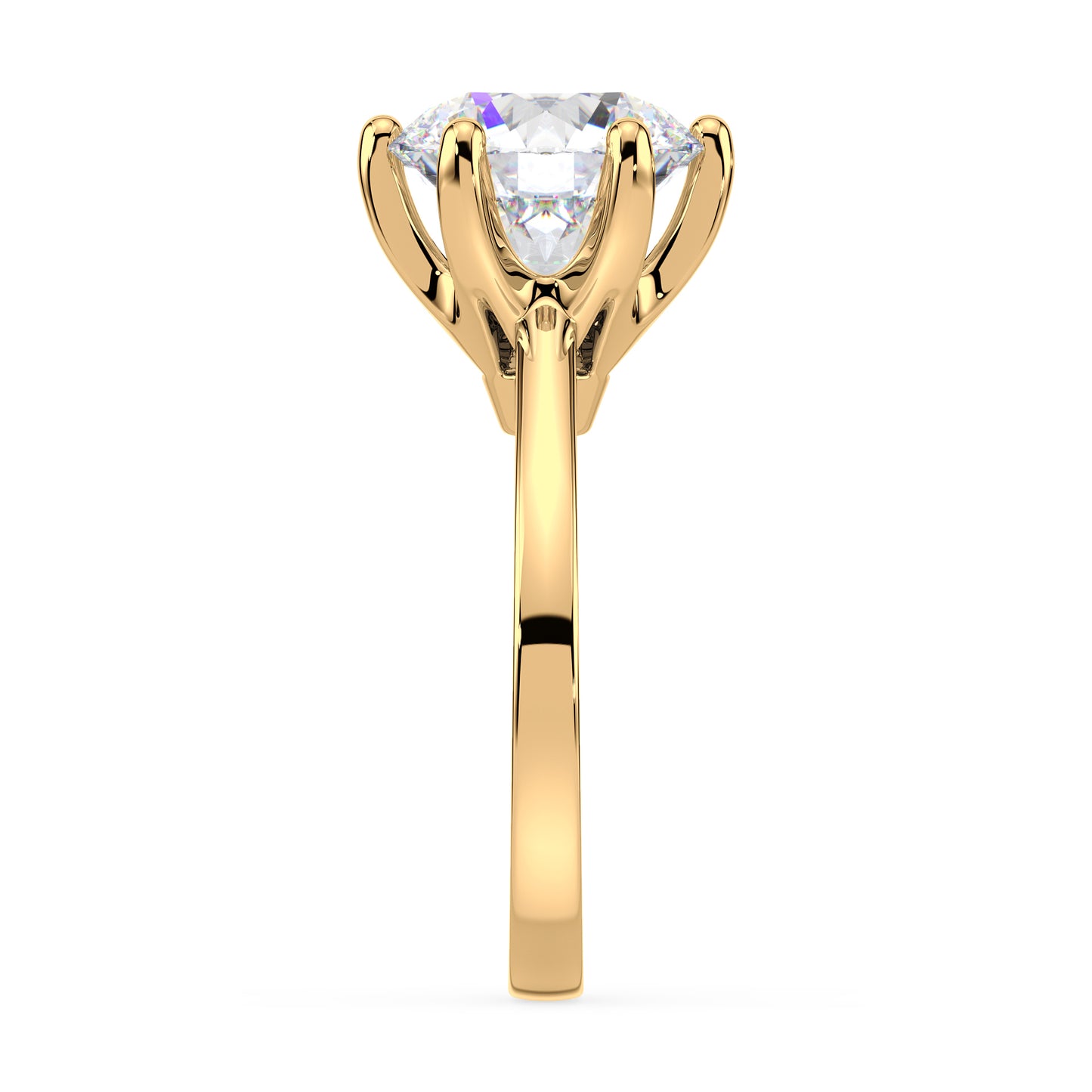 Refined Six-Prong Solitaire Diamond Ring