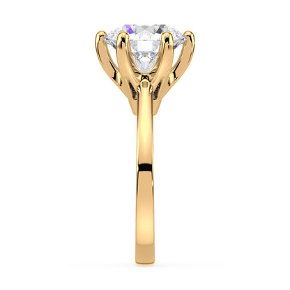 Refined Six-Prong Solitaire Diamond Ring