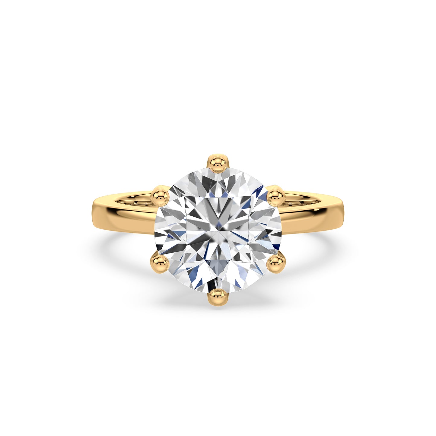 Refined Six-Prong Solitaire Diamond Ring