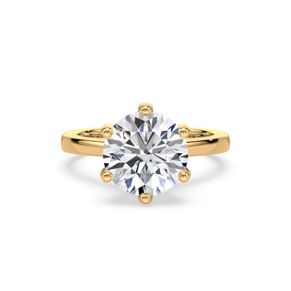Refined Six-Prong Solitaire Diamond Ring