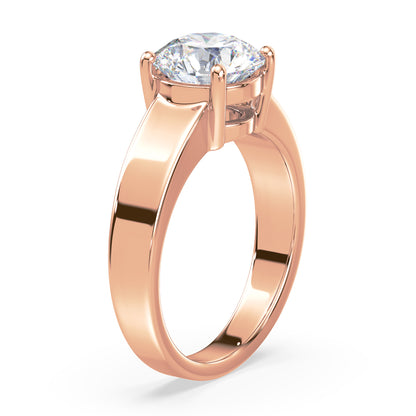 Lustrous Round Diamond Solitaire Ring