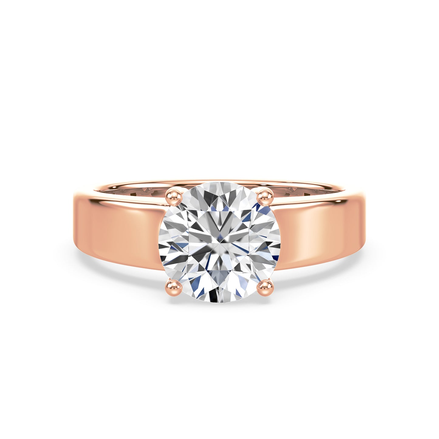 Lustrous Round Diamond Solitaire Ring